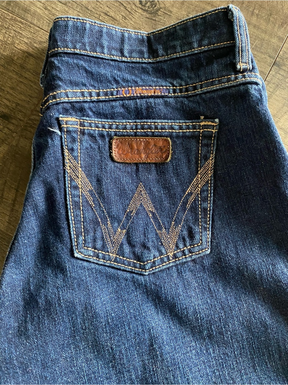 Wrangler Womens Dark Blue Boot Cut Jeans with Contrast Stitching